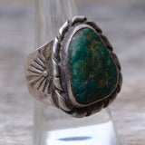 Vintage Sterling Turquoise Stamped Band Ring 8.75