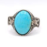 Vintage Sterling Turquoise Eagle Ring 13