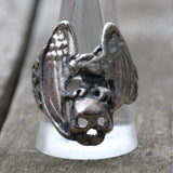 Vintage White Bronze Biker Ring 11