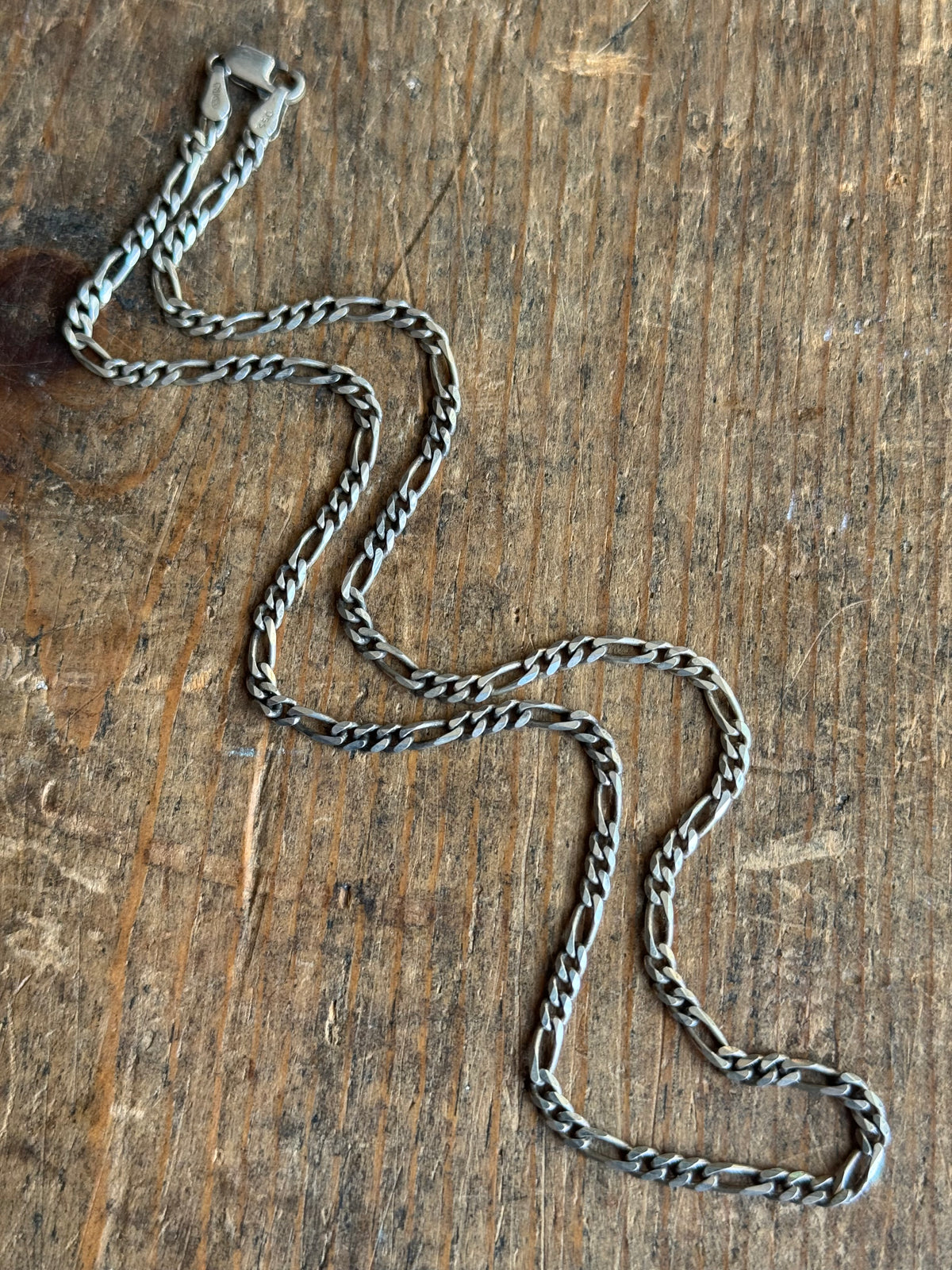 Vintage Sterling Silver 16” Figaro Chain
