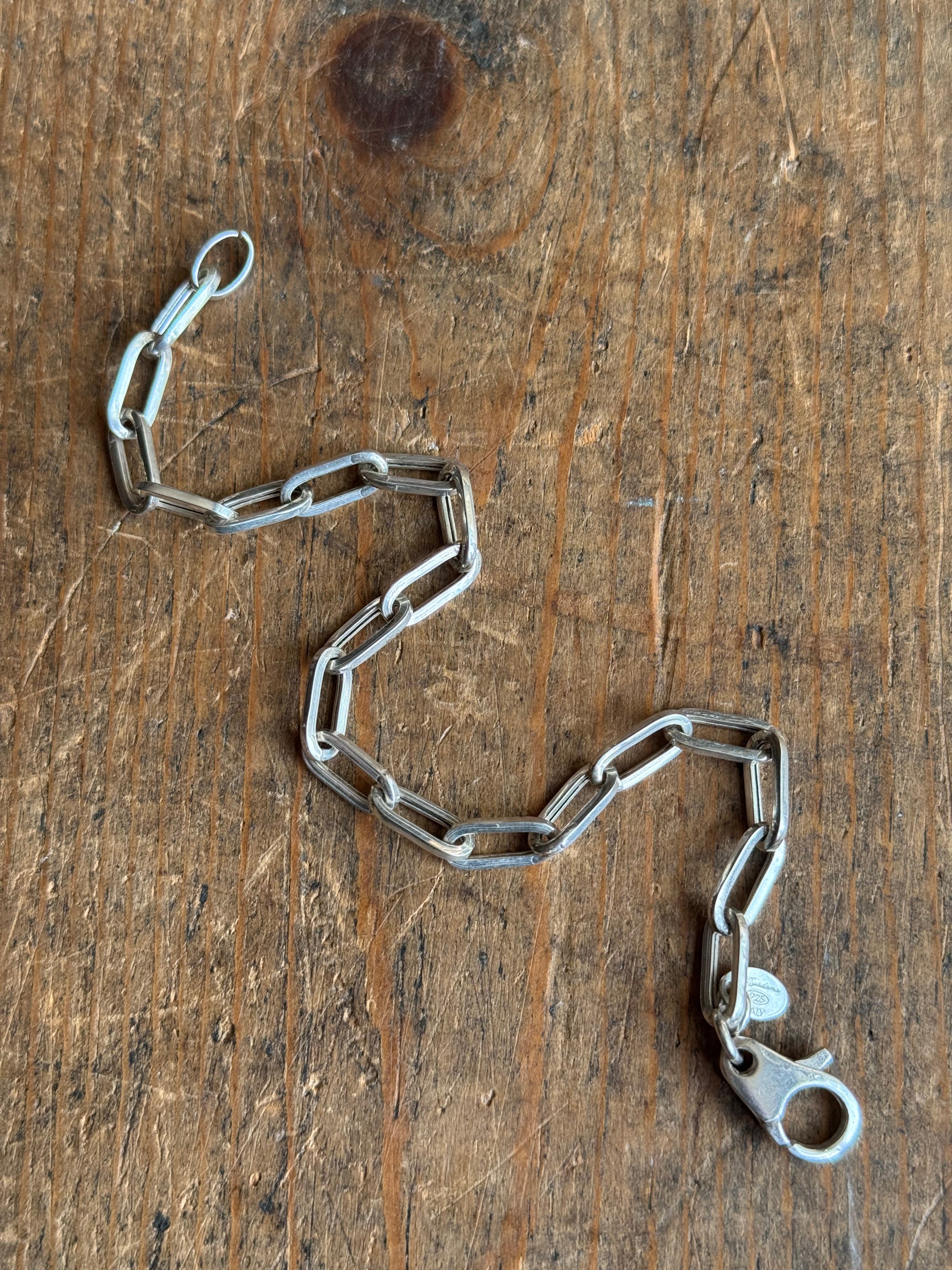 Vintage Sterling Silver 7.5” Oval Cable Link Chain Bracelet