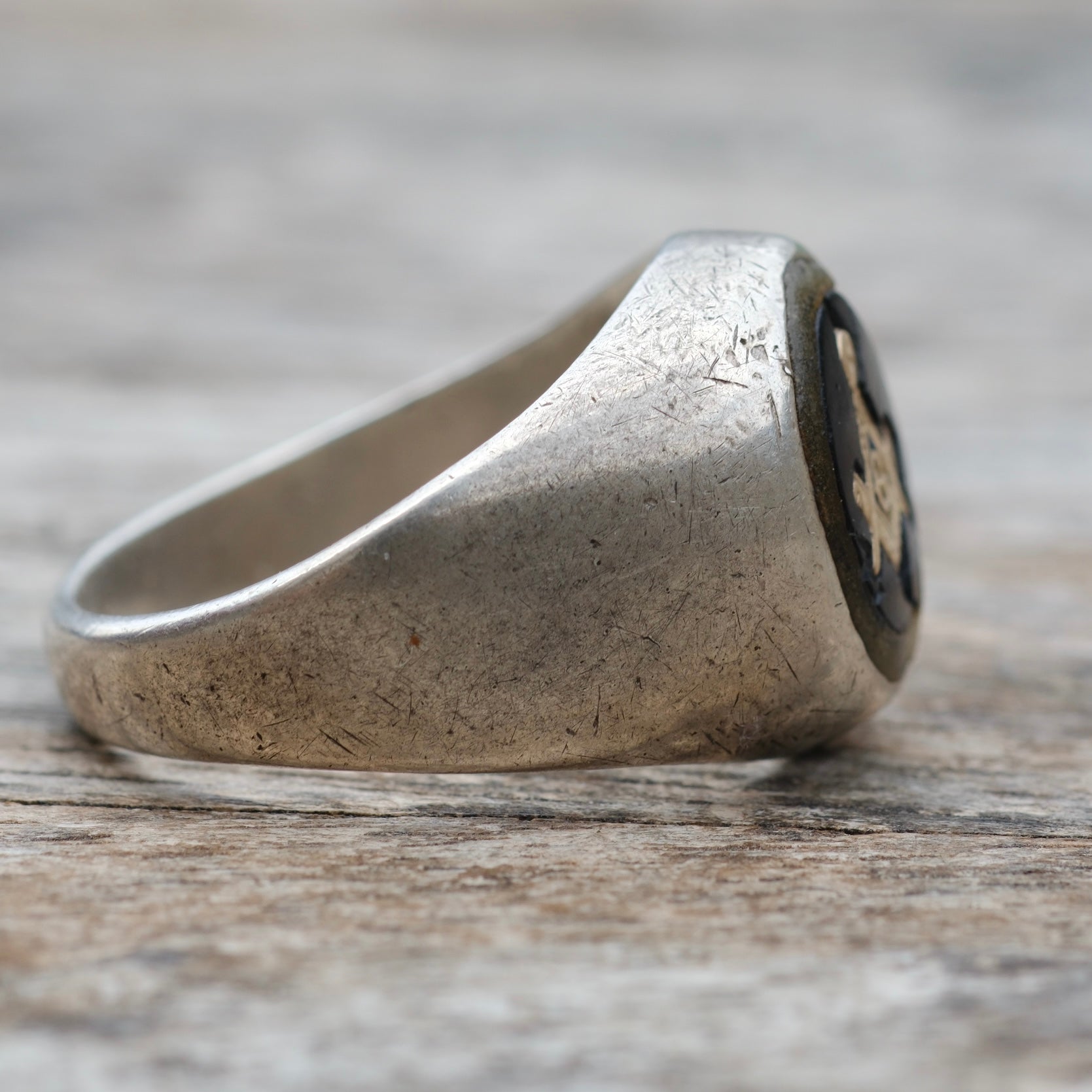 Vintage Sterling Freemasons Signet Ring 12.25