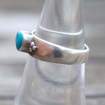 Vintage Sterling Turquoise Heart Band 6.5