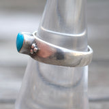 Vintage Sterling Turquoise Heart Band 6.5