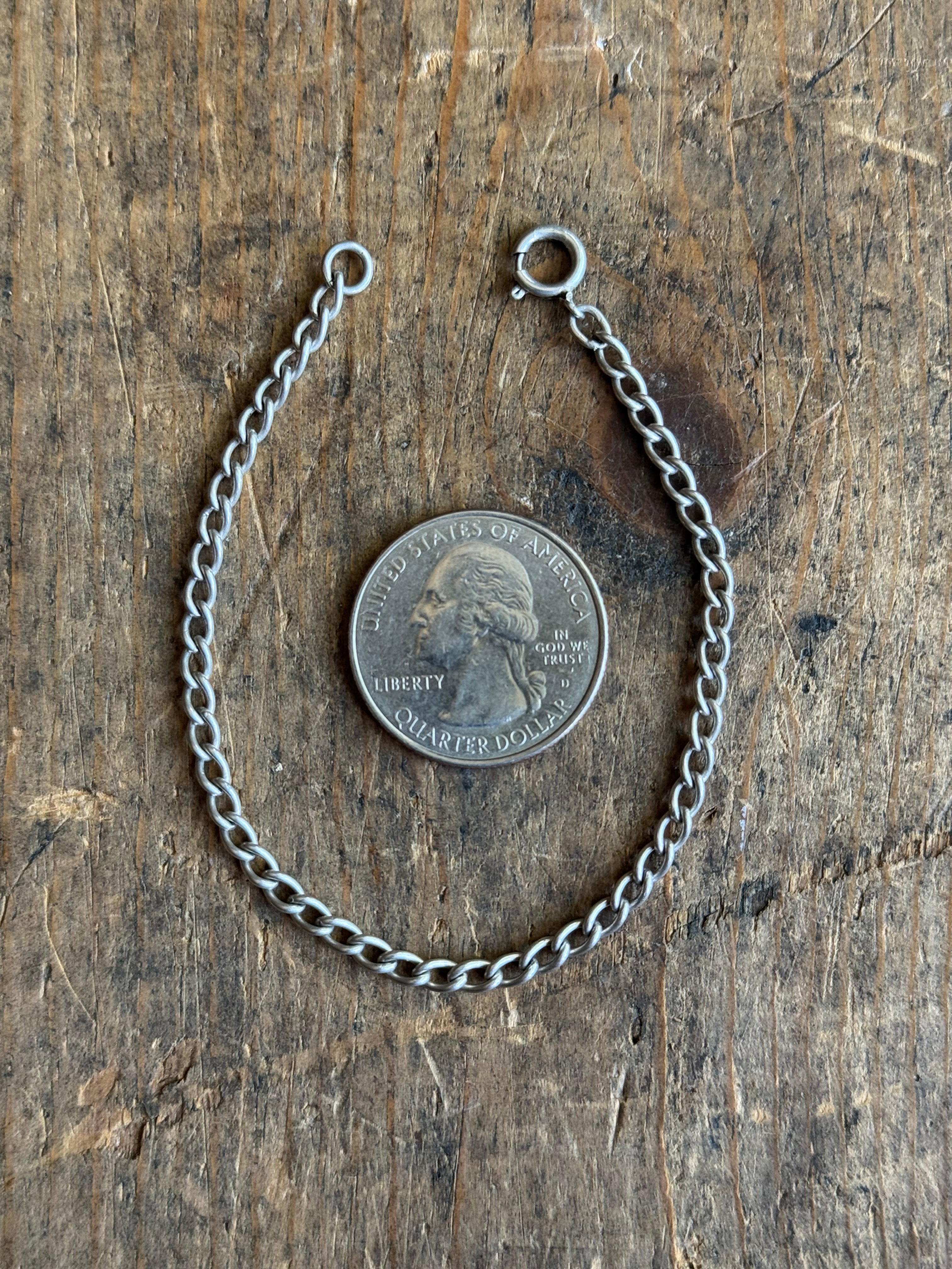 Vintage Sterling Silver Curb Chain Bracelet 6.5"