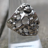 Vintage White Bronze Biker Ring 9