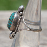 Vintage Sterling Turquoise Ring 4.25