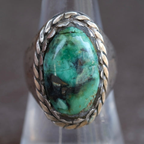 Vintage Sterling Turquoise Ring 7.75