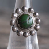 Vintage Sterling Turquoise Dotted Ring 6