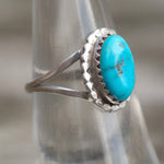 Vintage Sterling Turquoise Ring 6.75