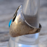 Vintage Sterling Turquoise Bear Paw Ring 9.5