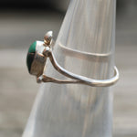 Vintage Sterling Malachite Turquoise Ring 4.5