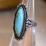Vintage Sterling Turquoise Ring 6.75
