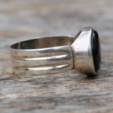 Vintage Sterling Onyx Band 13.25