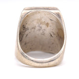 Vintage Sterling Jet Turquoise and Coral Inlay Ring 8