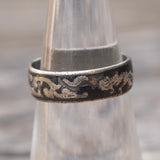 Vintage Sterling Engraved Floral Band Ring 5.75