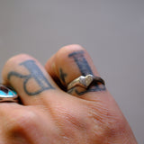 Vintage Sterling Silver Heart Band 7.25