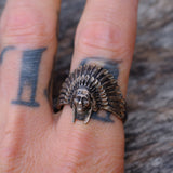 Vintage Sterling Big Chief Ring 11.5