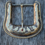 Vintage MF Western Products Filigree Belt Buckle 1.5"