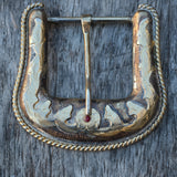 Vintage MF Western Products Filigree Belt Buckle 1.5"