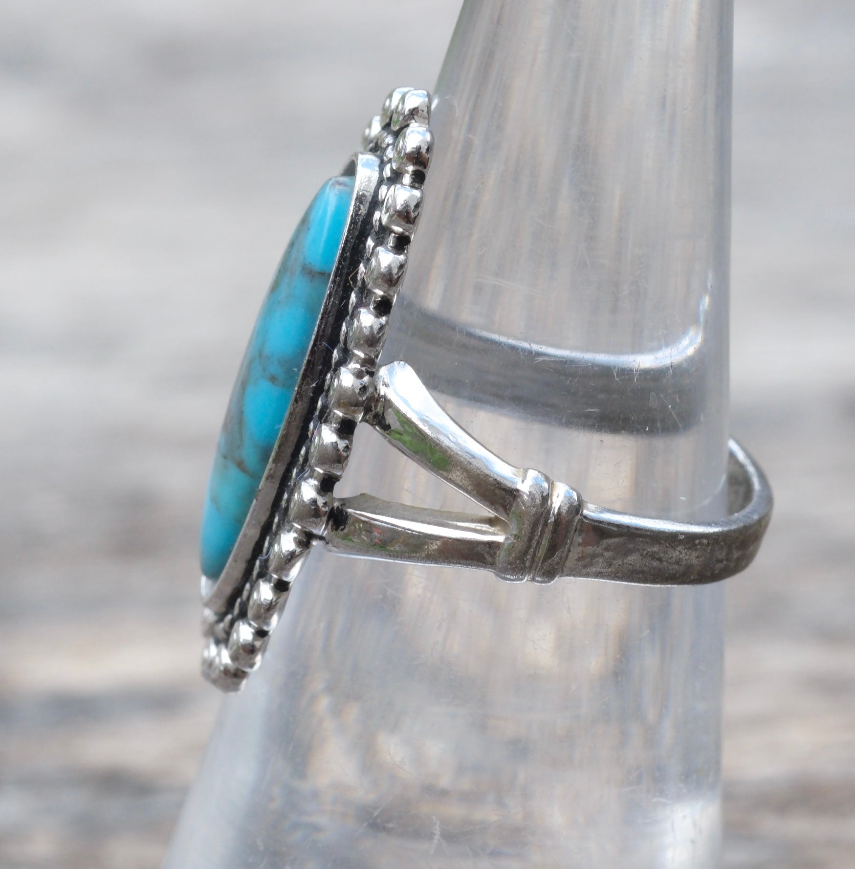 Vintage Sterling Turquoise Ring 5.75