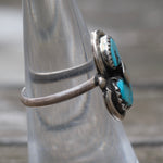 Vintage Sterling Effie Turquoise Snake Ring 6.75