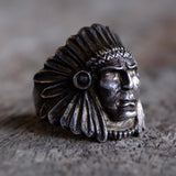 Vintage Sterling Big Chief Ring 9.25