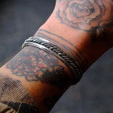 Vintage Sterling Silver Braided Cuff Bracelet 6.25"