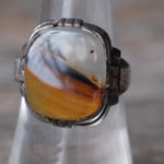 Vintage Sterling Agate Signet Ring 7.25