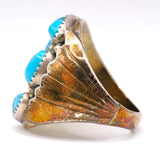 Vintage Sterling Turquoise Cluster Ring 9.5
