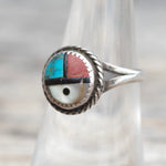 Vintage Sterling Zuni Surface Roper Ring 6.75