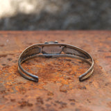 Vintage Sterling Turquoise Feather Cuff