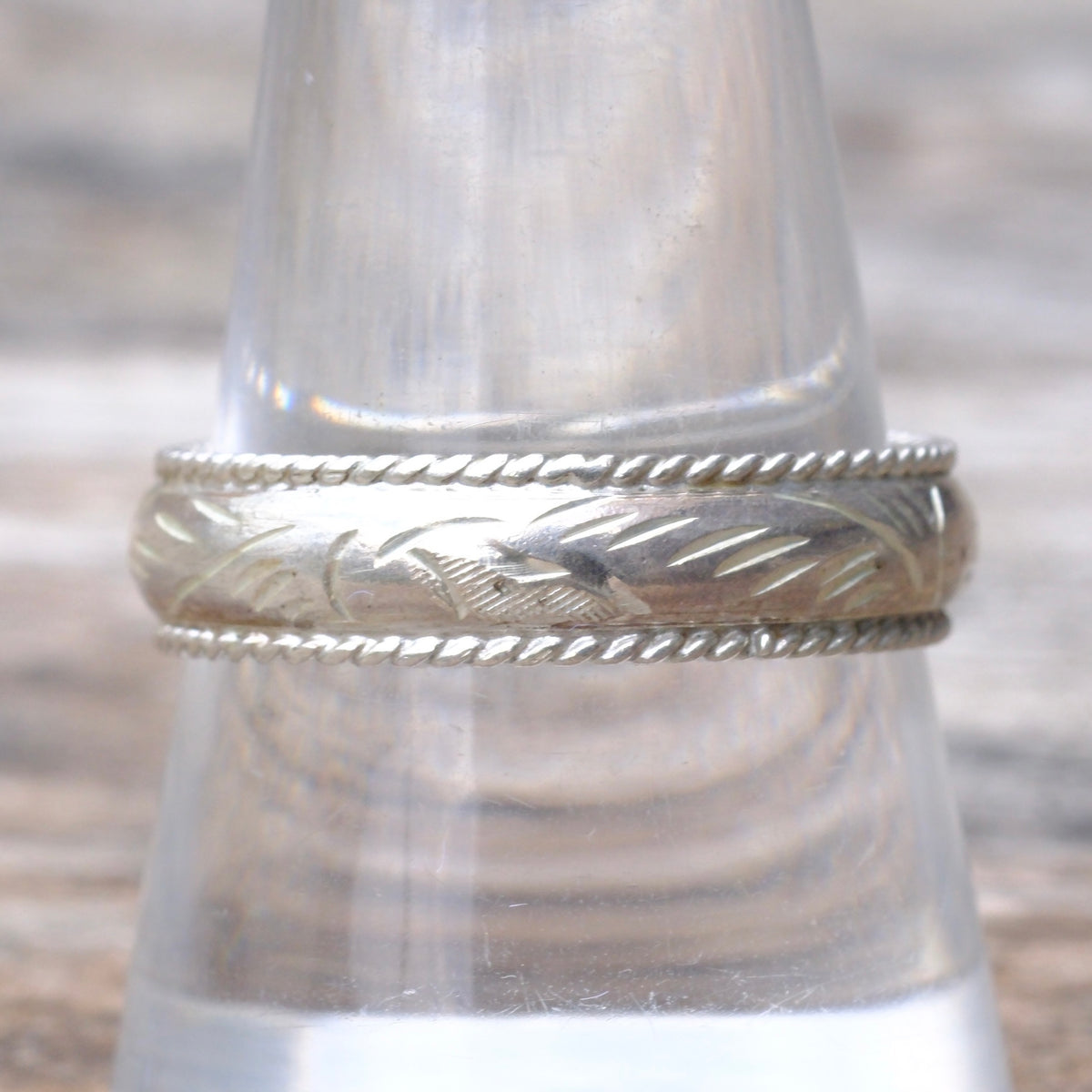 Vintage Sterling Sroll Band Ring 9.75
