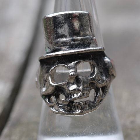 Vintage White Bronze Biker Ring 9