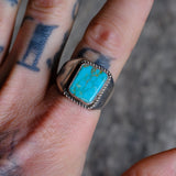 Vintage Sterling Turquoise Ring 11.5