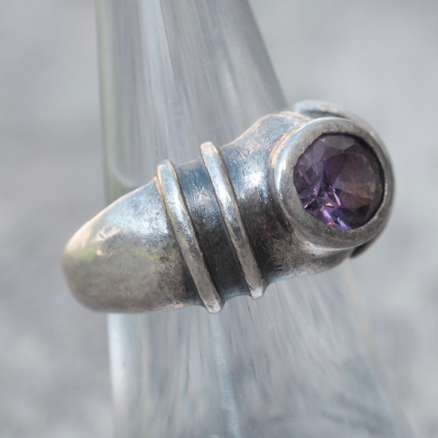 Vintage Sterling Amethyst Ring 7