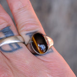 Vintage Sterling Tigers Eye Cabochon Ring 8