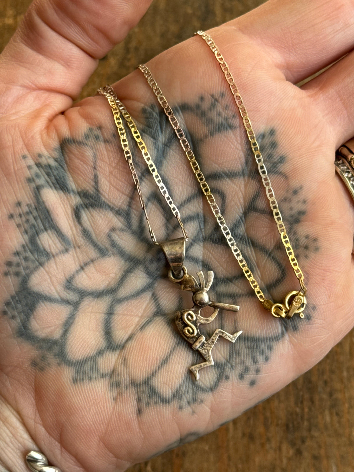 Vintage Sterling Silver Kokopelli Necklace