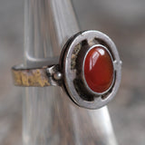 Vintage Sterling Red Glass Ring 5