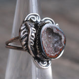 Vintage Sterling Geode Ring 5.25