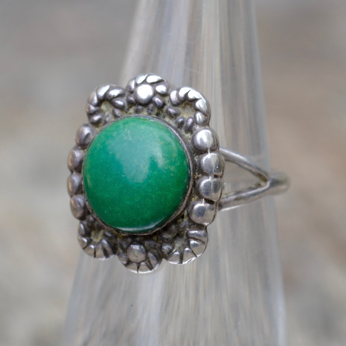 Vintage Sterling Turquoise Ring 4.75