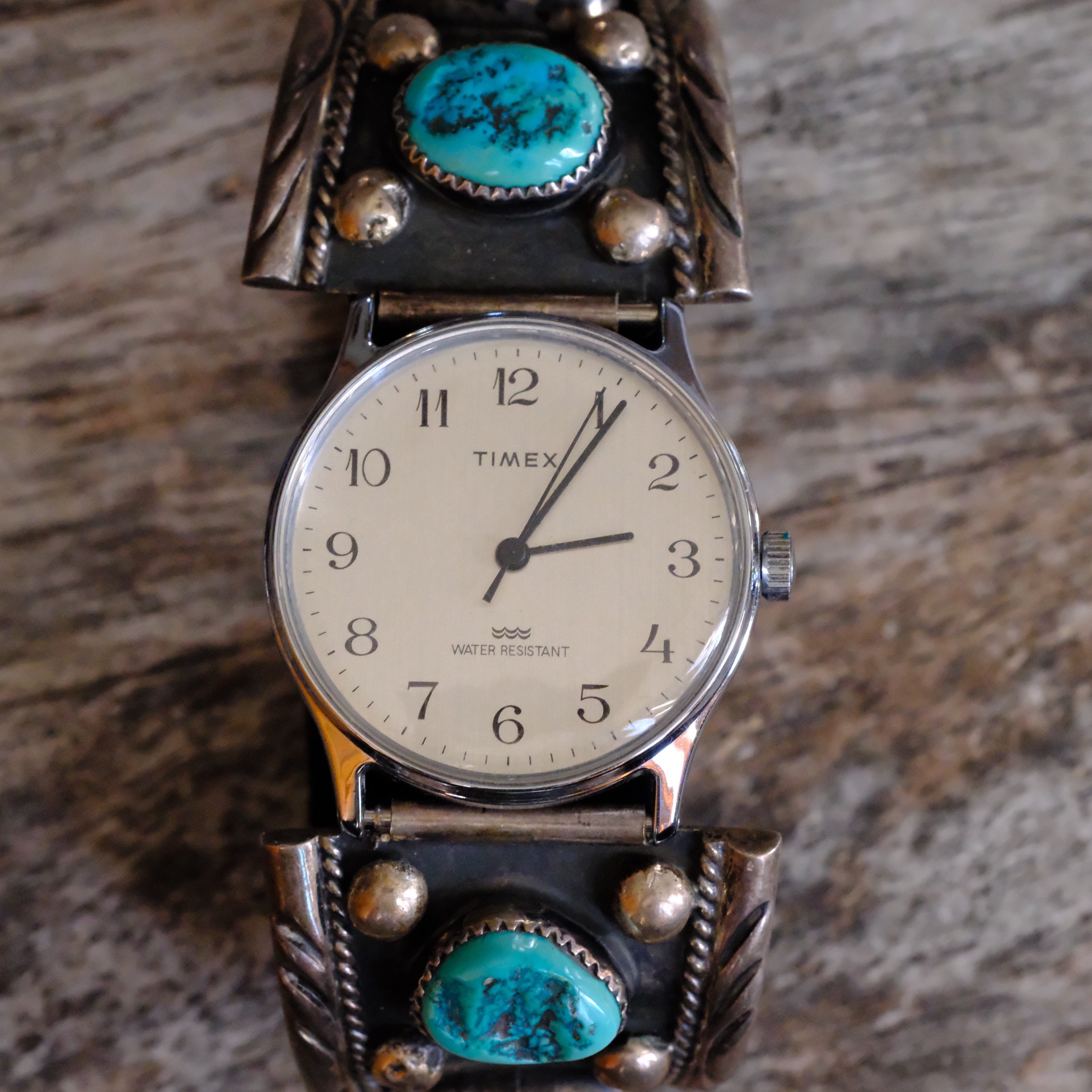 Vintage Sterling Turquoise and Coral Watch