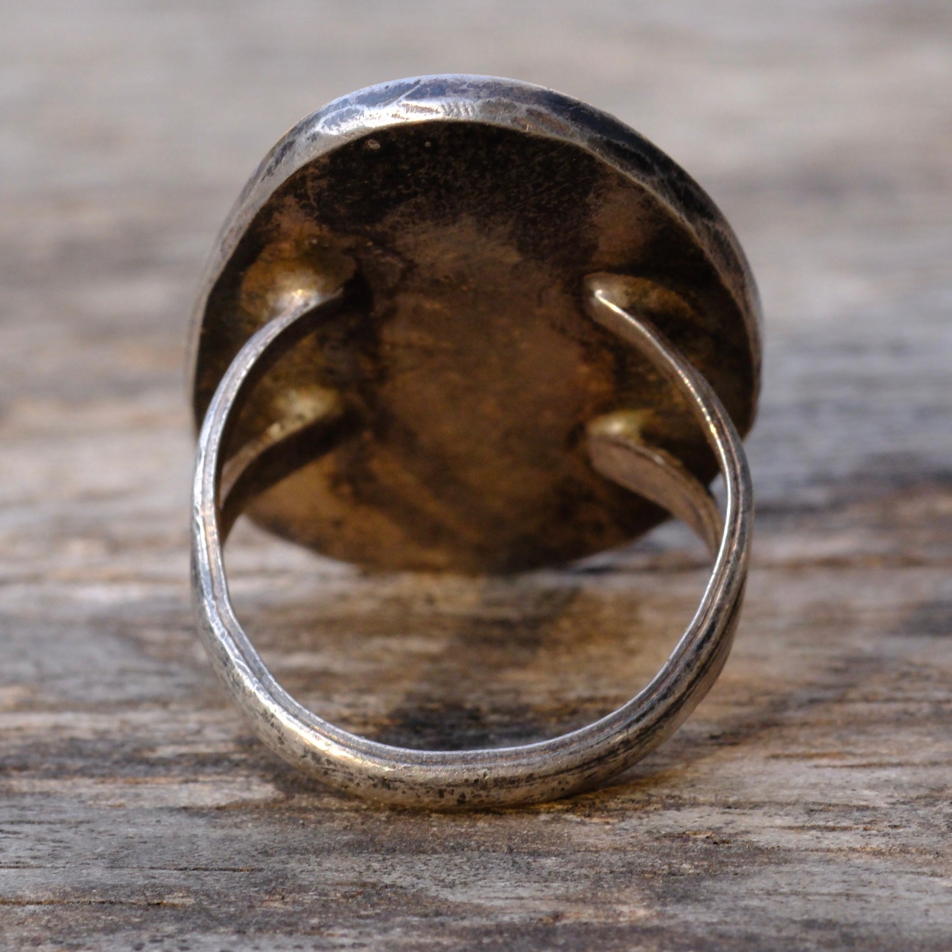 Vintage Sterling Bisbee Turquoise Roper Ring 6.75
