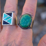 Vintage Sterling Turquoise Ring 10.5