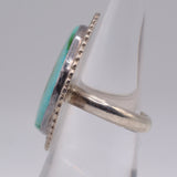 Vintage Sterling Turquoise Roper Ring 6.75