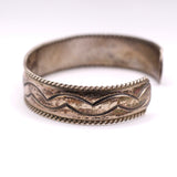 Vintage Sterling Silver Stamped Cuff Bracelet 6.25"