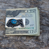 Vintage Turquoise Feather Money Clip