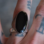 Vintage Sterling Onyx Oval Signet Ring 9.5