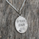 Vintage Sterling Padre Pio Pray For Us Necklace