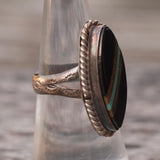 Vintage Sterling Multistone Inlay Ring 6.75